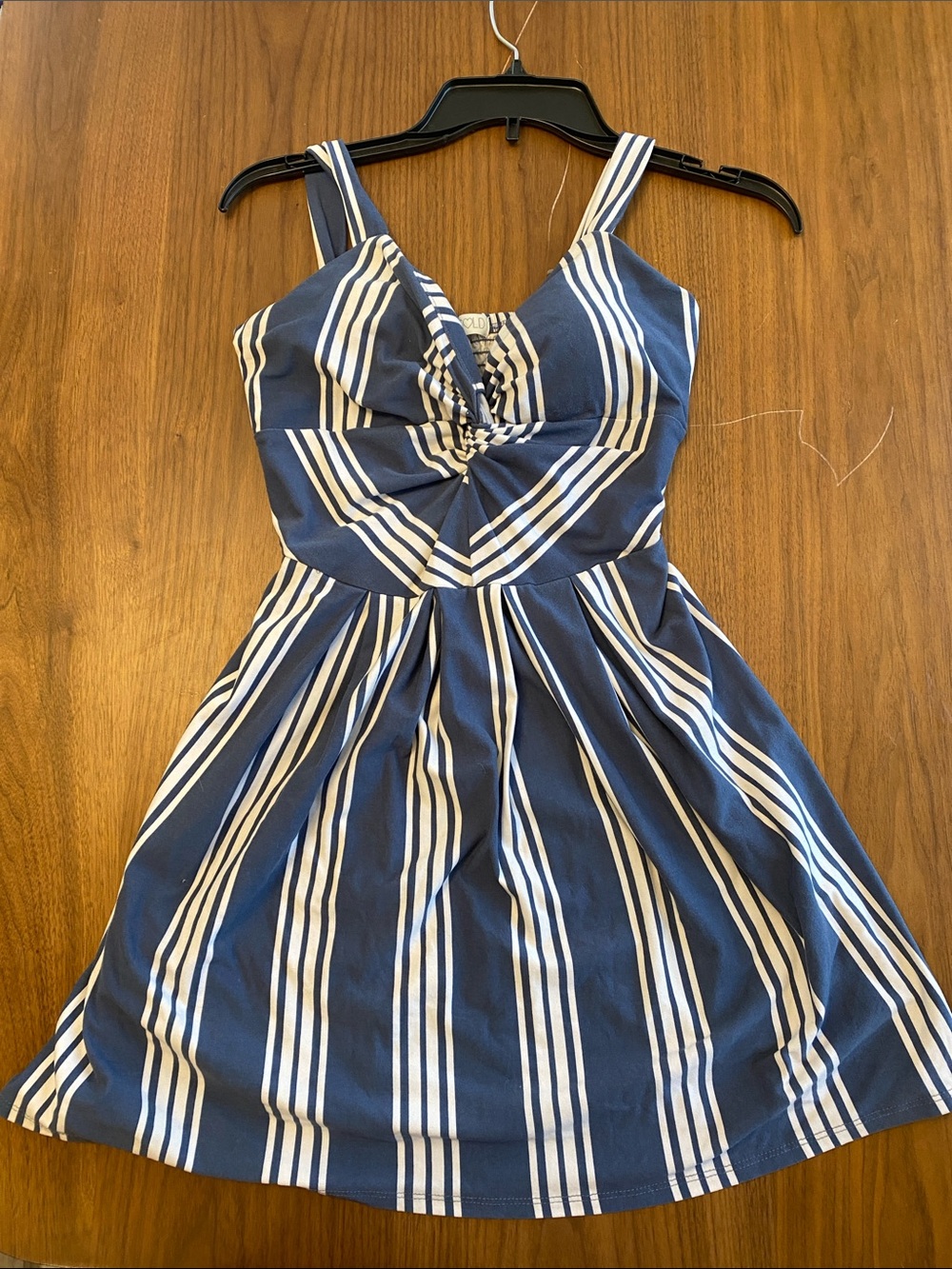 Planet Gold Blue and White Striped Mini Dress
